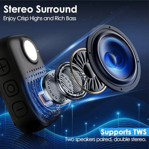 VkingMoR Wearable Bluetooth Speaker with Waterproof Dustproof IPX7 | Compact Stereo Sound thumbnail 3