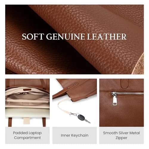 befen Genuine Leather Tote Bag for Women | 15-Inch Laptop & Business Style thumbnail 5