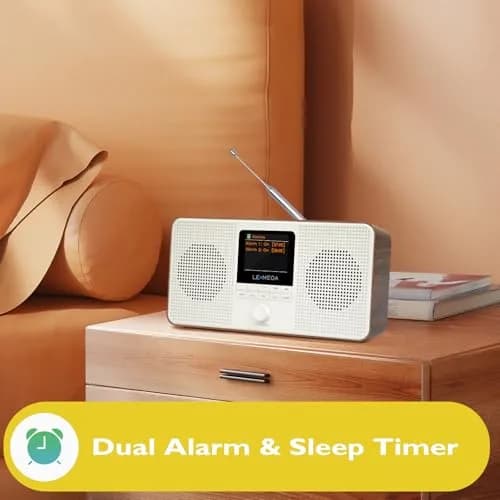 LEMEGA IR4S Internet Radio with Bluetooth, FM, Podcasts | Portable Walnut thumbnail 4