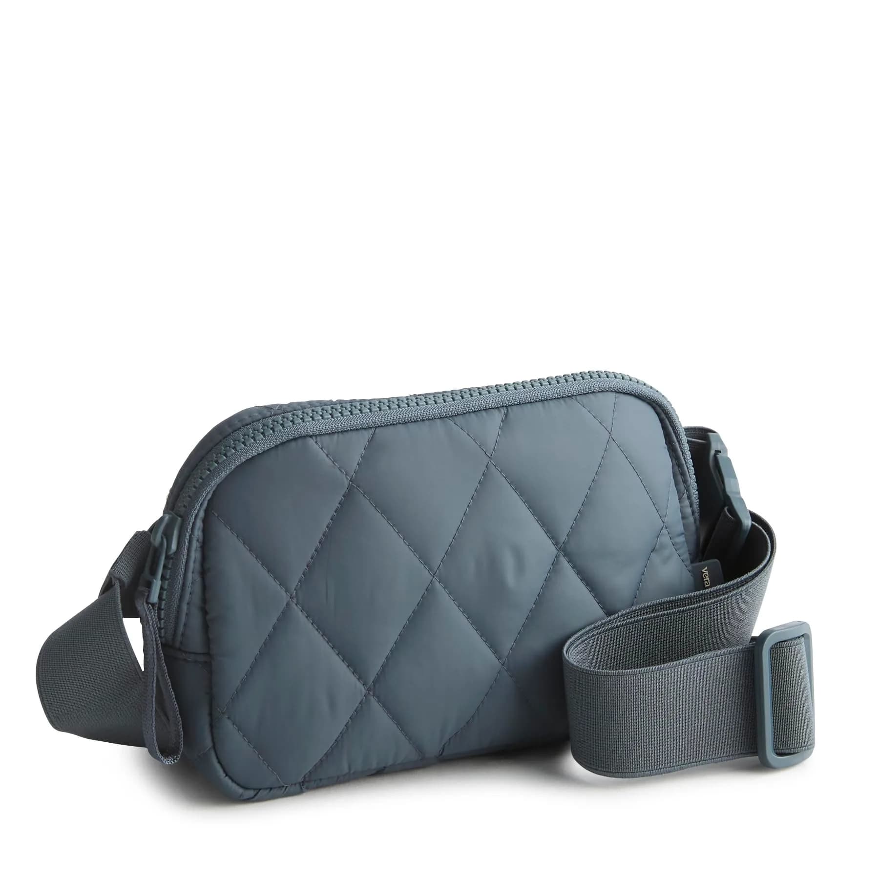 Vera Bradley Featherweight Woodward Small Belt Bag, Cayenne | Water-Repellent, Adjustable Strap — Dark Slate