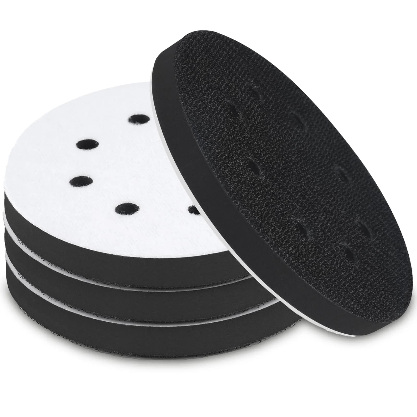Mkobon 5 Inch Foam Sanding Pads 4-Pack | 12.7 cm (5 Inch) 8-Hole Interface Pads for Orbital Sanders - main product image