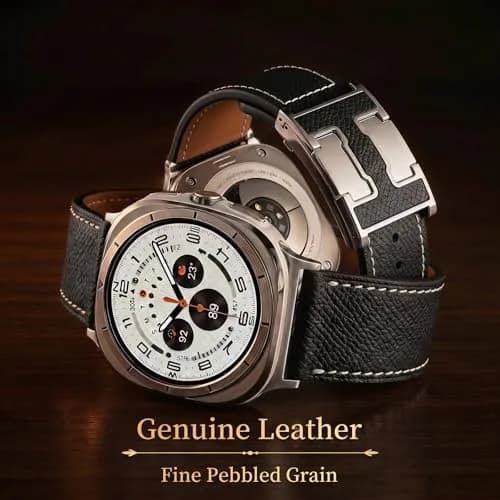 CrazyGrass Magnetic Leather Band Compatible with Samsung Galaxy Watch Ultra 2/Ultra 47mm | Genuine Leather with H-Shaped Magnetic Clasp thumbnail 2