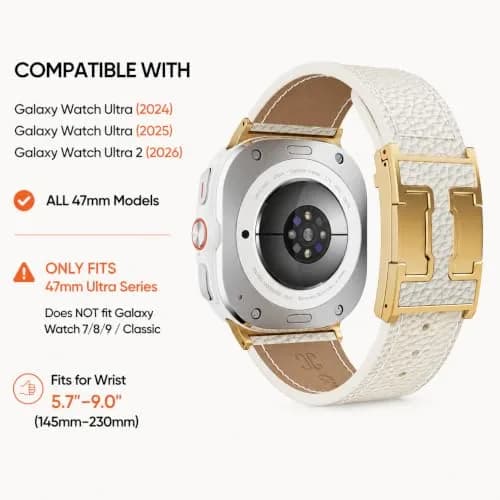 CrazyGrass Leather Band Compatible with Galaxy Watch Ultra 47mm | Genuine Leather with Magnetic Clasp thumbnail 5