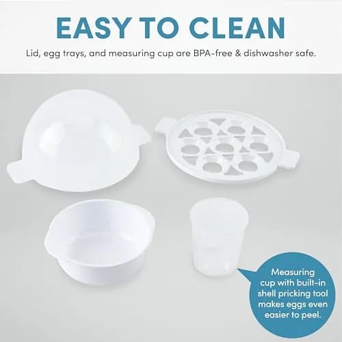AROMA Overly Easy Egg Cooker, Steamer & Poacher | XL Capacity Fits 7 Eggs, Blue thumbnail 3