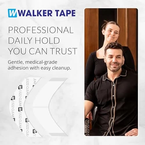 Walker Tape 1522 Clear A Contour 1000 Pieces for Wig Installs, Lace Systems, Toupee Applications, Hair Tape Prep and Adhesive Strips Use Offering Hypoallergenic Comfort thumbnail 8