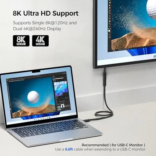Cable Matters 80Gbps USB4 Extension Cable 1m (3.3ft) | Thunderbolt 5/4 Compatible thumbnail 3