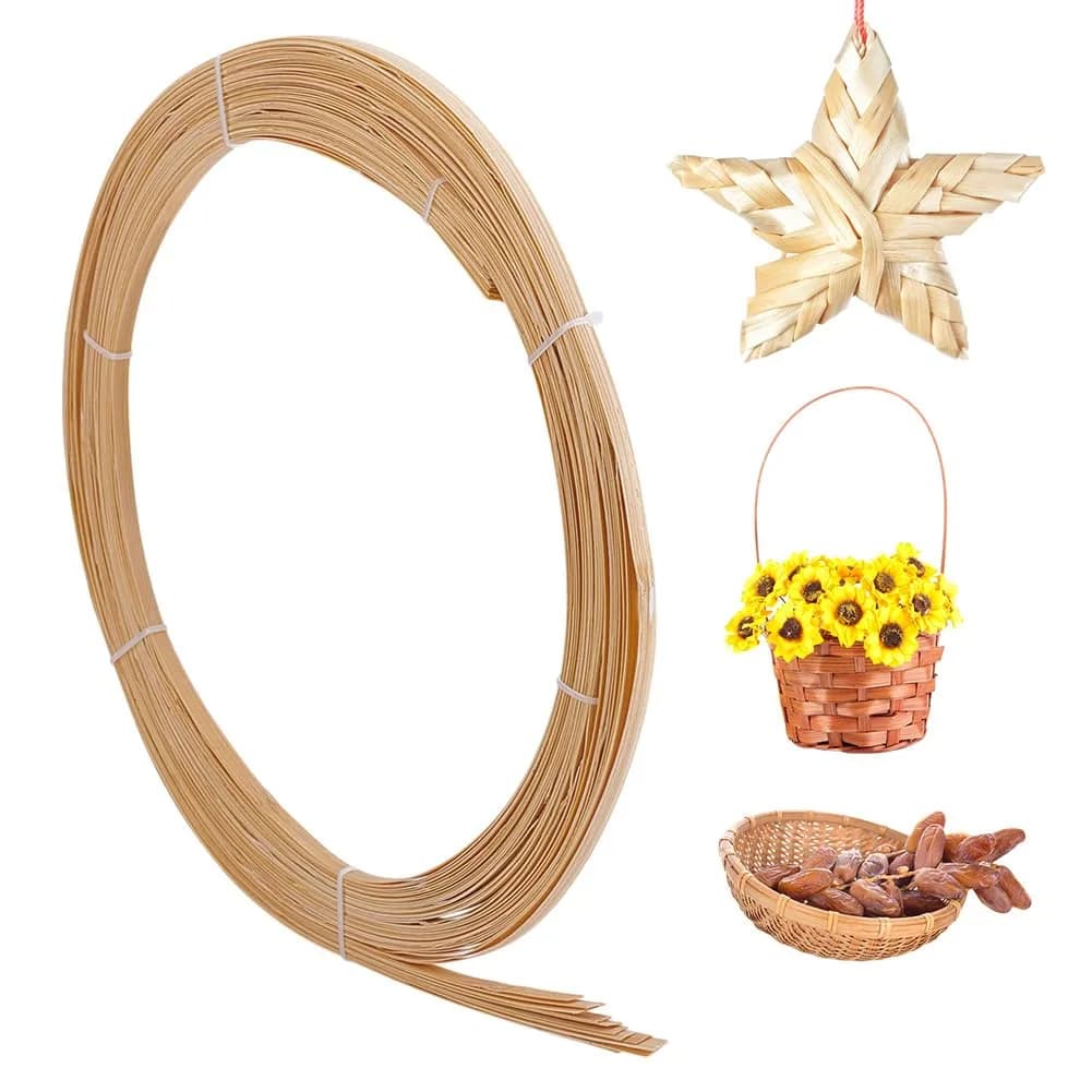 NBEADS Bamboo Strips for Weaving 32.8 Yards | 6mm Wide Flat Rattan Webbing for DIY Crafts