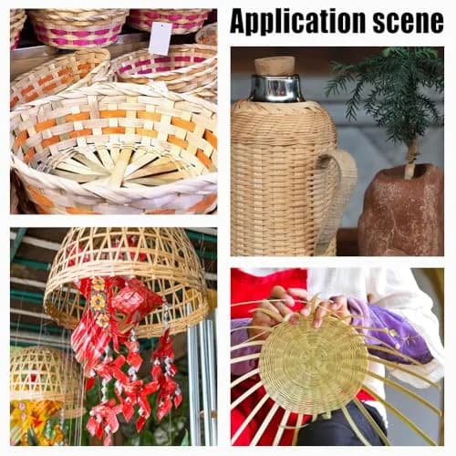 NBEADS Bamboo Strips for Weaving 32.8 Yards | 6mm Wide Flat Rattan Webbing for DIY Crafts thumbnail 5