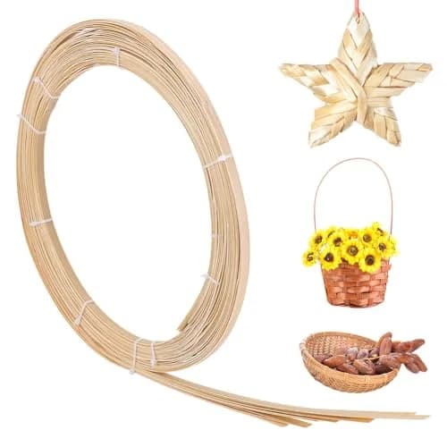 NBEADS Bamboo Strips for Weaving 8mm Wide (32.8 Yards Total) | Natural Wicker Rattan Webbing for DIY Basket Making & Furniture Repair thumbnail 1