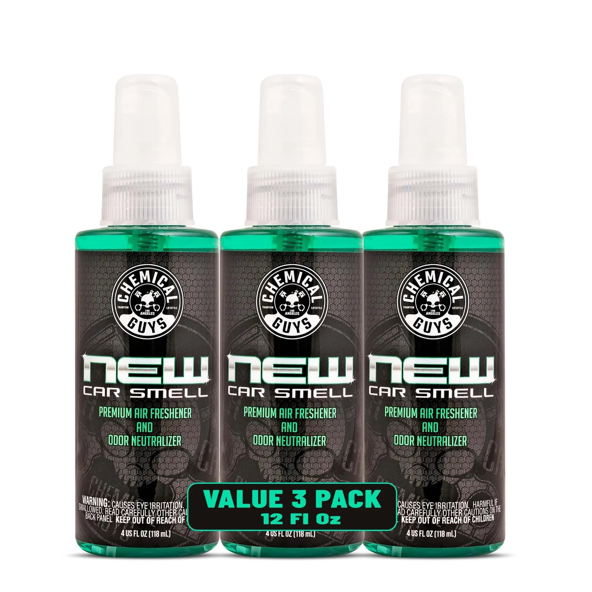 Chemical Guys New Car Smell Air Freshener & Odor Neutralizer 4 oz (120 ml) Bottles | 3 Pack - main product image