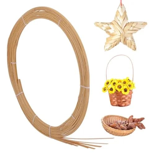 NBEADS Bamboo Strips for Weaving, 4mm Wide Flat Wicker Rattan Webbing 30m (32.8 Yards) | DIY Basket Making Materials thumbnail 1