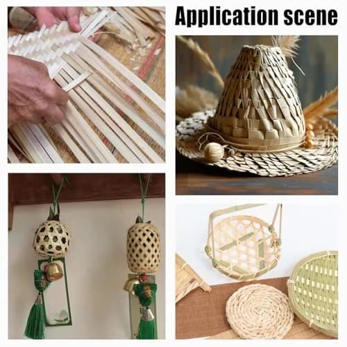 NBEADS Bamboo Strips for Weaving, 4mm Wide Flat Wicker Rattan Webbing 30m (32.8 Yards) | DIY Basket Making Materials thumbnail 5
