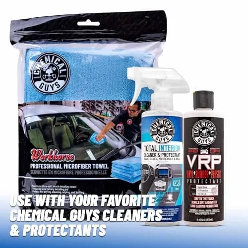 Chemical Guys Workhorse Microfiber Towels Blue 16 in | Professional-grade cleaning cloths for car & home thumbnail 7