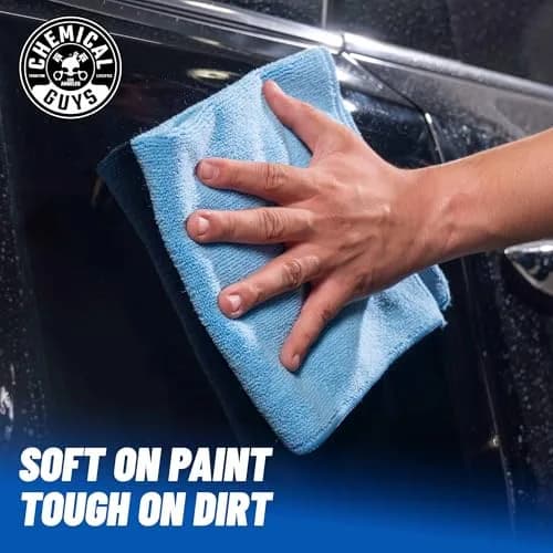 Chemical Guys Workhorse Microfiber Towels Blue 16 in | Professional-grade cleaning cloths for car & home thumbnail 3