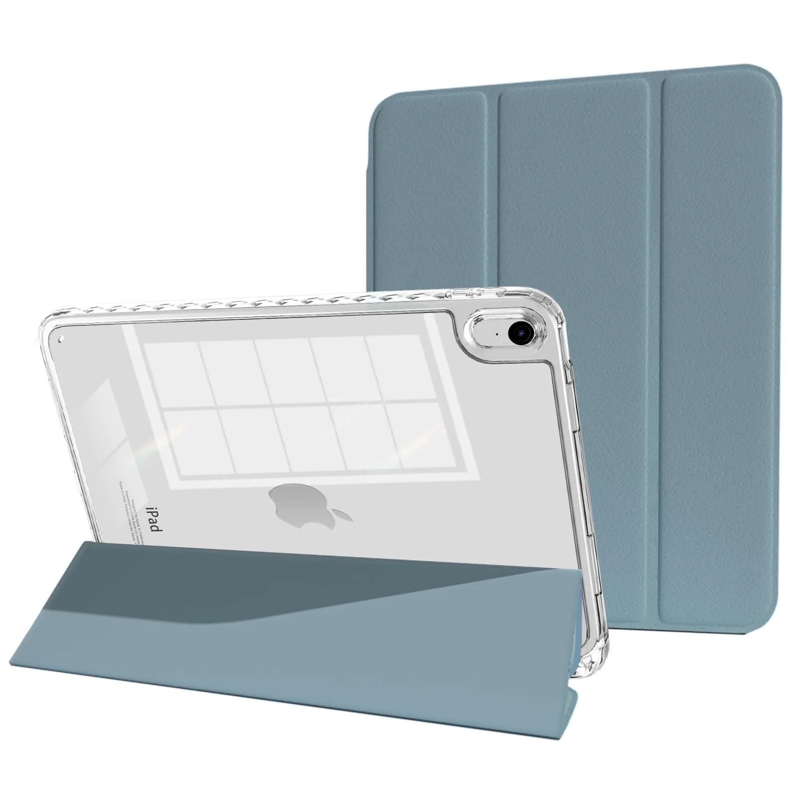 MYGROO Case for iPad A16 11th/10th Gen 2025/2022 | Misty Blue, Auto Wake/Sleep, Tri-Fold Stand - main product image