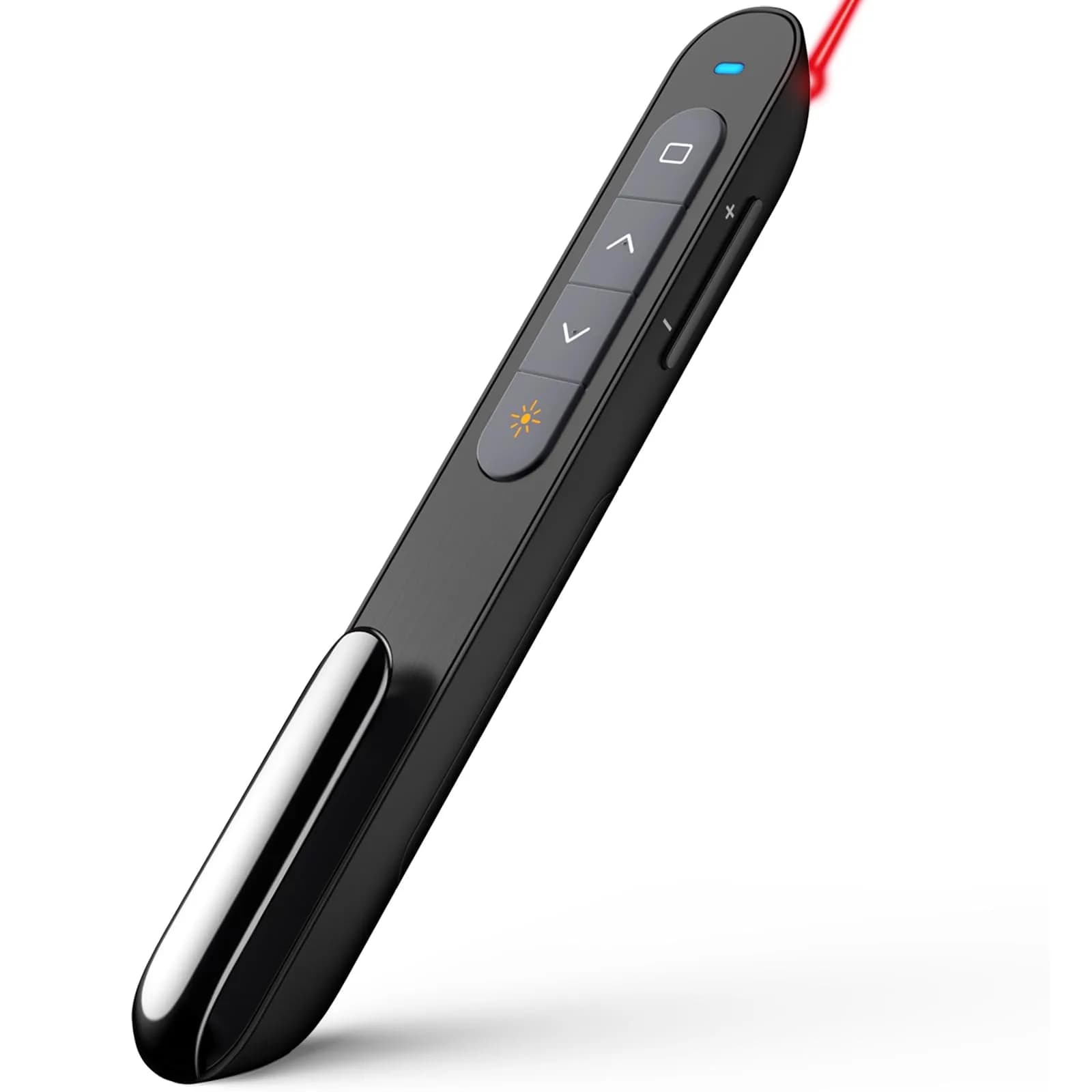 Norwii N76 Rechargeable Presentation Clicker with Laser Pointer & Customizable Buttons, 328ft Range | Plug & Play for PowerPoint, Keynote, Google Slides — Red- AAA - USB-A&BLE