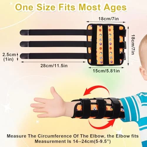 JFHNMLW Yellow Ball Sports Thumb Sucking Deterrent Elbow Guard 17.7cm (7in) | Gentle Habit Breaker for Kids thumbnail 2