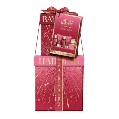Baylis & Harding Limited Edition Pamper Present Gift Set for Women | Midnight Cherry Fragrance, 6-Piece thumbnail 2