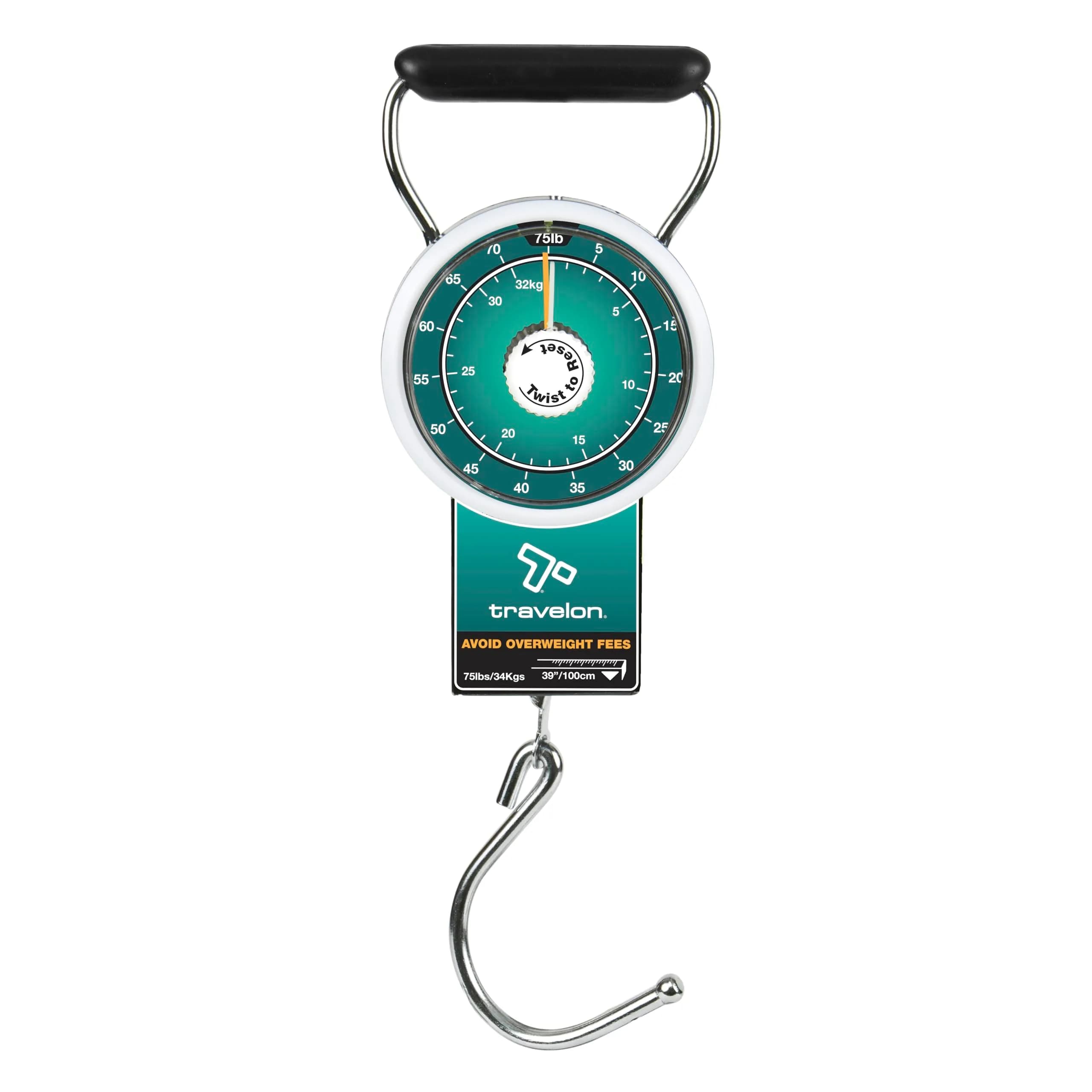 Travelon Stop & Lock Luggage Scale with Tape Measure, 34 kg (75 lbs) | Save on Baggage Fees - main product image