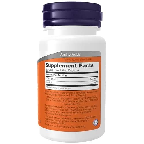 NOW Foods L-Theanine with Inositol + GABA Supplements Bundle 220 Count (220 Count) | Stress Management with Neurotransmitter Support thumbnail 2