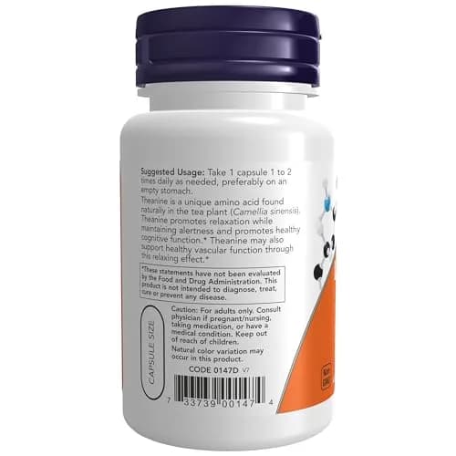 NOW Foods L-Theanine with Inositol + GABA Supplements Bundle 220 Count (220 Count) | Stress Management with Neurotransmitter Support thumbnail 3