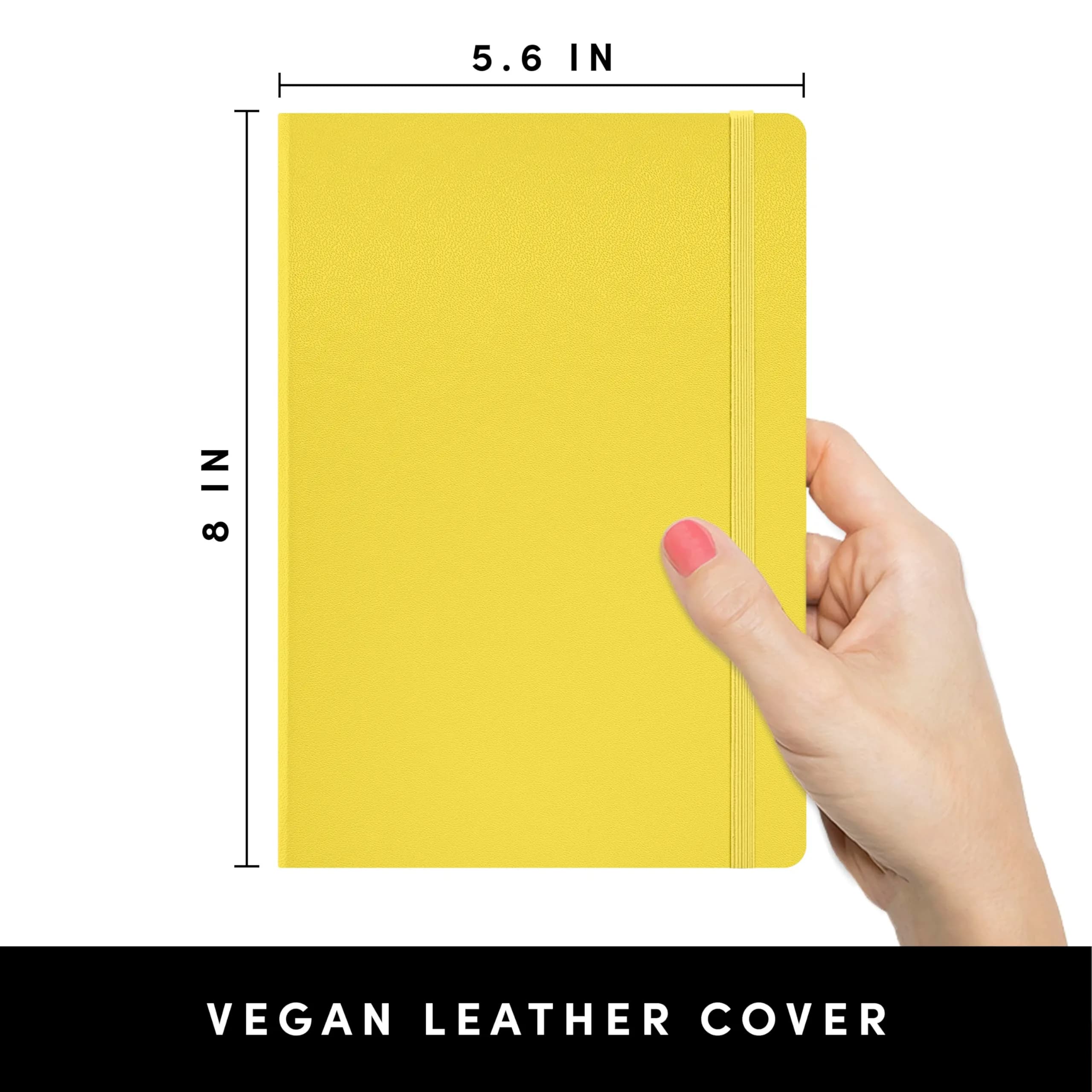 PAPERAGE Lined Journal Notebook 5.6 x 8 in (252 Pages, Yellow) | Acid-Free Paper for Smooth Writing