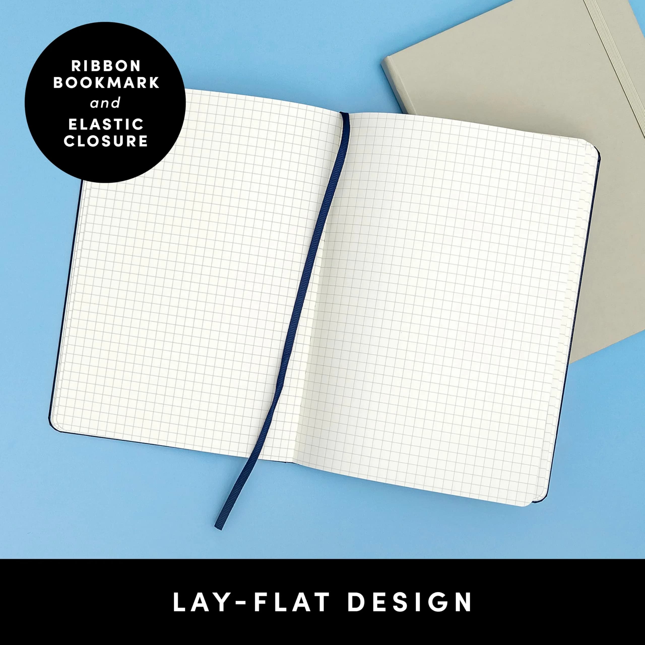 PAPERAGE Graph Paper Journal Notebook, Medium 5.6" x 8", 160 Pages, 100 GSM Thick Paper, Burgundy Hardcover thumbnail 2