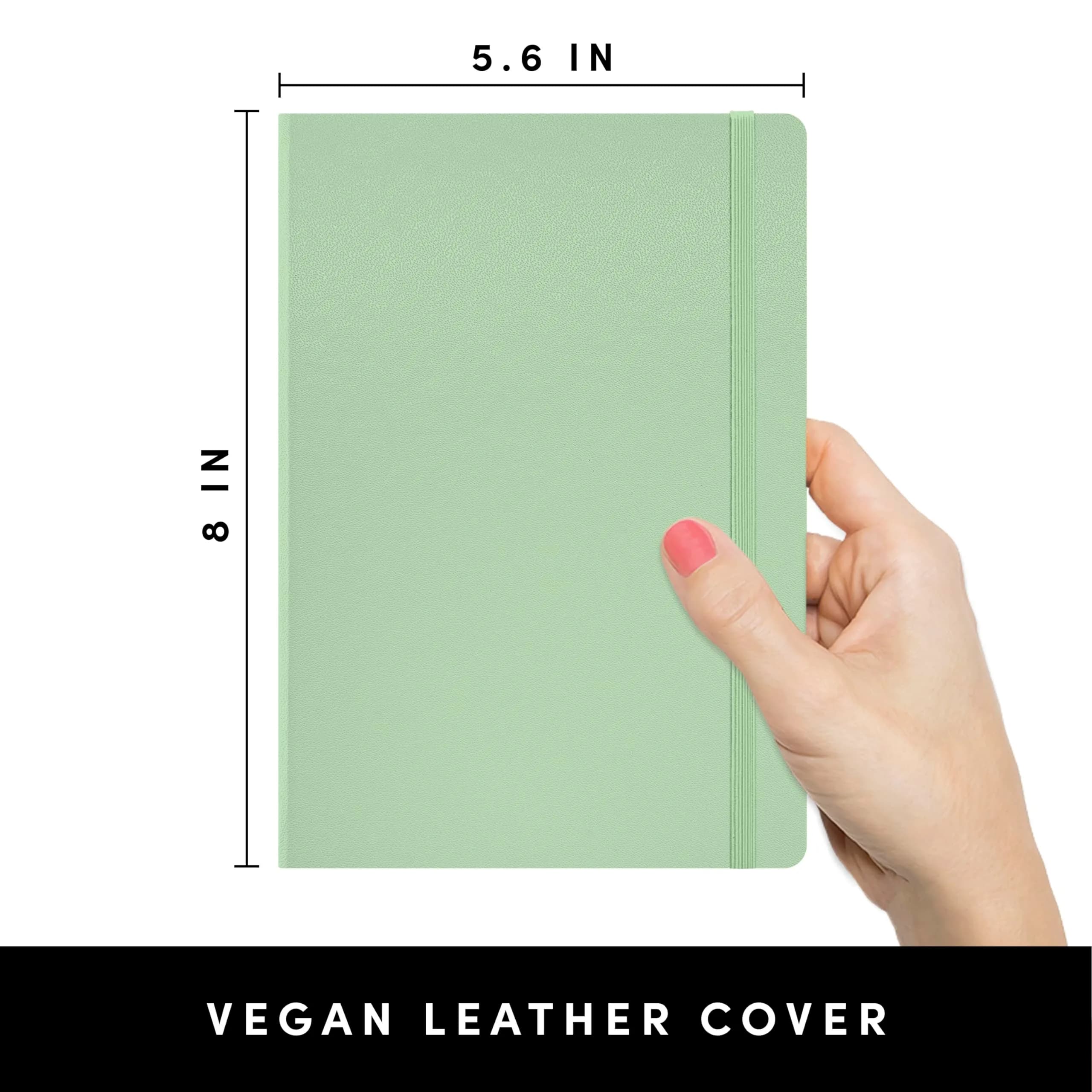PAPERAGE Graph Paper Journal Notebook, Sage Green, 160 Pages, Medium 5.6 in x 8 in | Acid-Free 100 GSM Thick Paper thumbnail 2