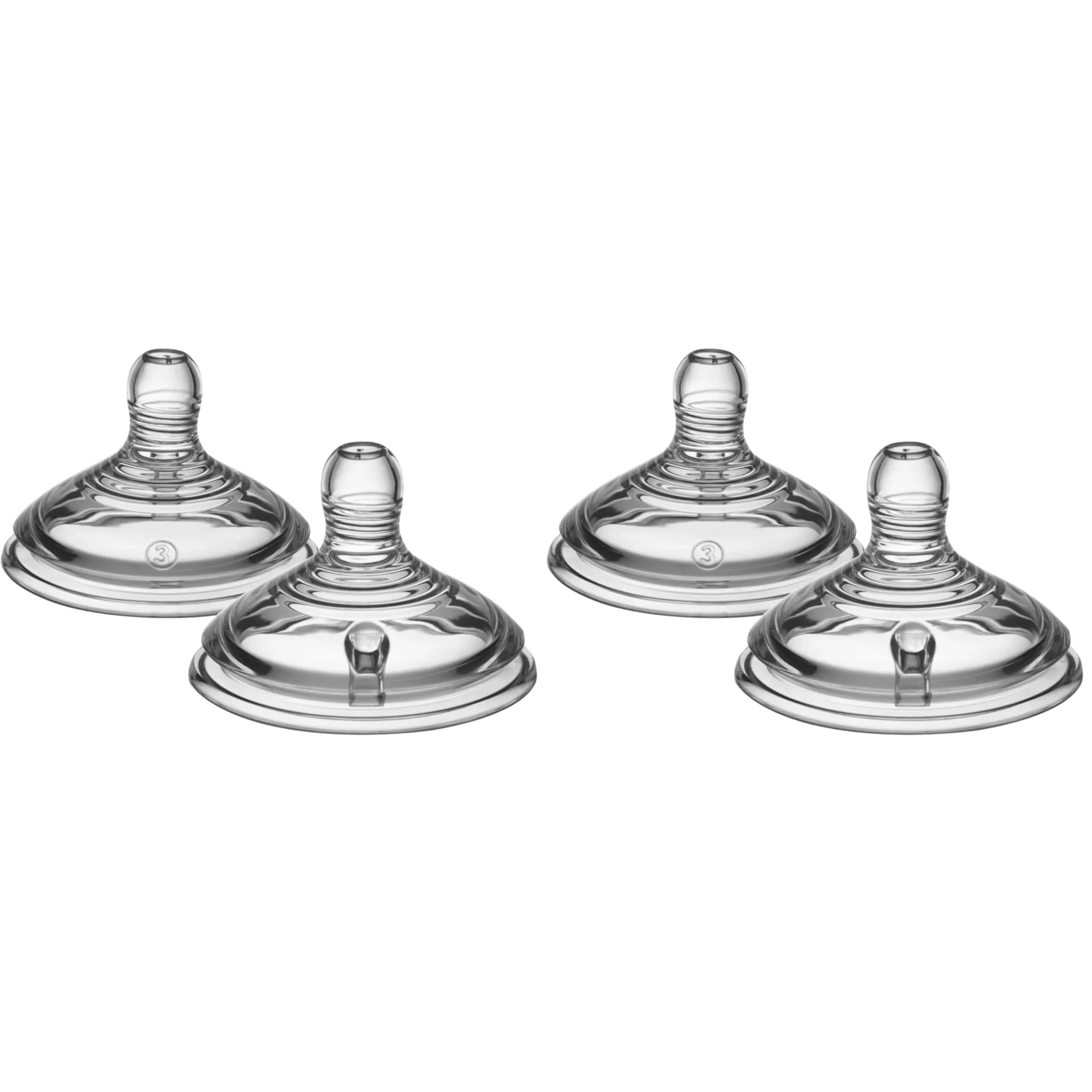 Tommee Tippee Natural Start Baby Bottle Nipples, Thicker Feed, 6m+, Pack of 4 | Breast-Like Silicone