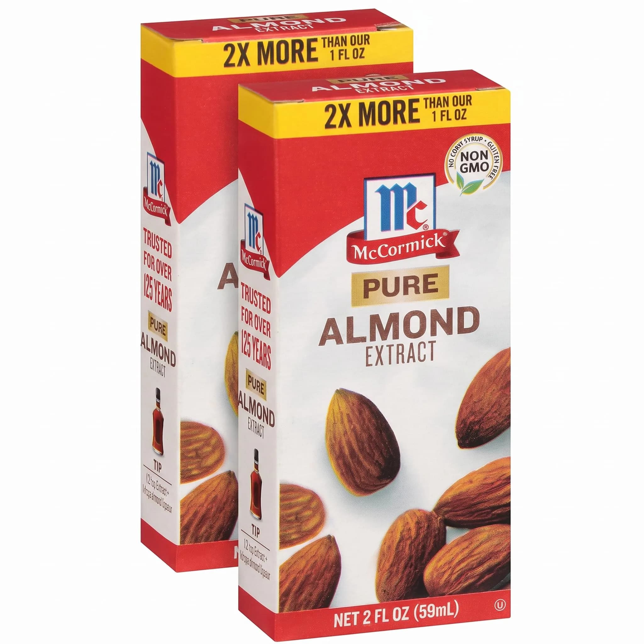 McCormick Pure Almond Extract 2 fl oz | Gluten-Free, Non-GMO, Vegan (Pack of 2)