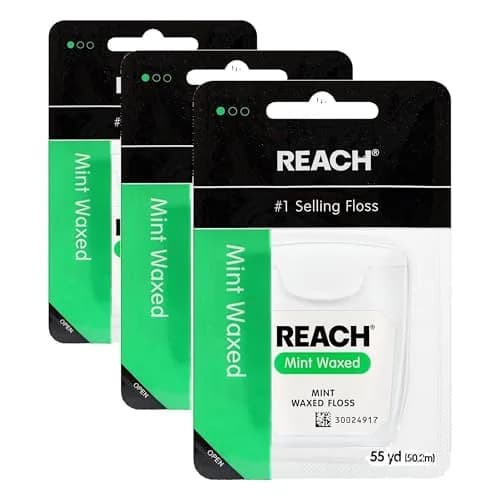 REACH Waxed Mint Dental Floss (495 ft / 165 yd Total) | Shred Resistant, PFAS-Free, Dentist Recommended thumbnail 1