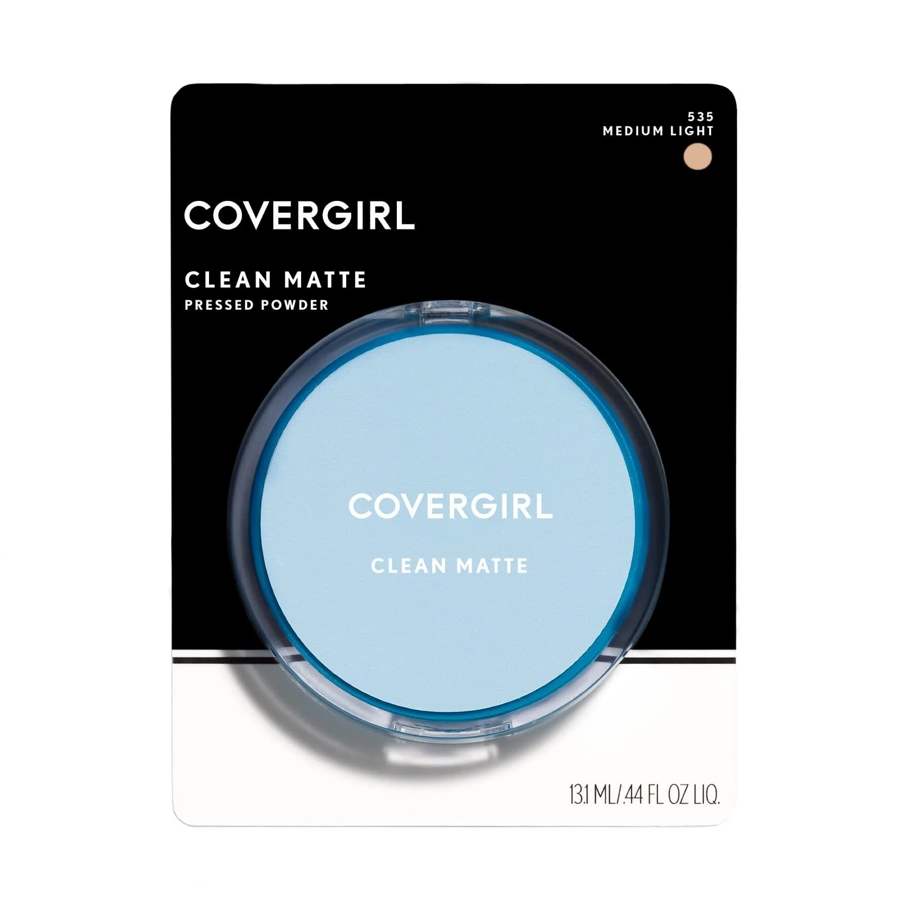 COVERGIRL Clean Matte Pressed Powder, Medium Light 535, 0.7 oz (20g) | Shine-Free Finish for Oily Skin - main product image