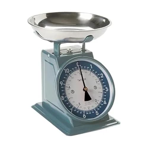 Taylor Vintage Mechanical Kitchen Scale 2.5kg (5.5 lb) Storm Blue | Large Easy-Read Dial, Removable Bowl thumbnail 1