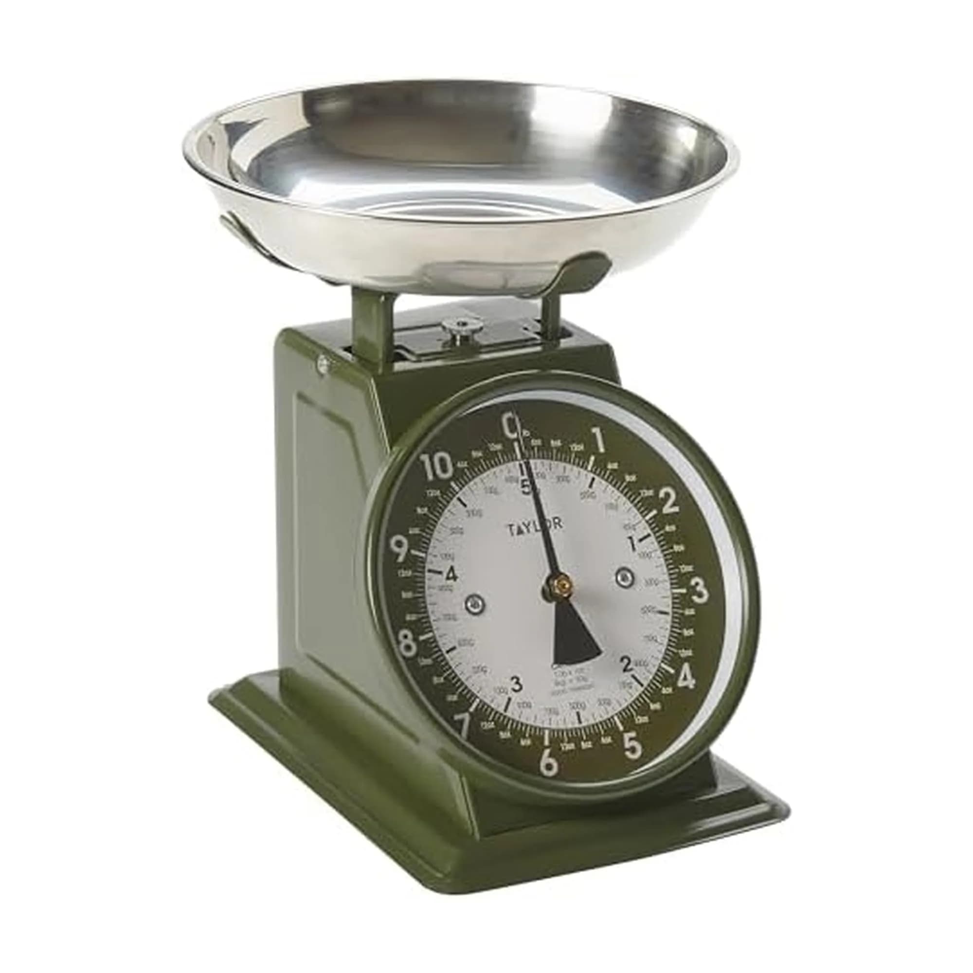 Taylor Vintage Mechanical Kitchen Scale 5 kg (11 lb) | Evergreen Analog Dial — 5 kg