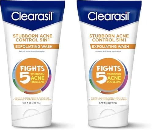 Clearasil Stubborn Acne Control 5in1 Exfoliating Wash 400ml (13.56 fl oz) | Maximum Strength Salicylic Acid thumbnail 1