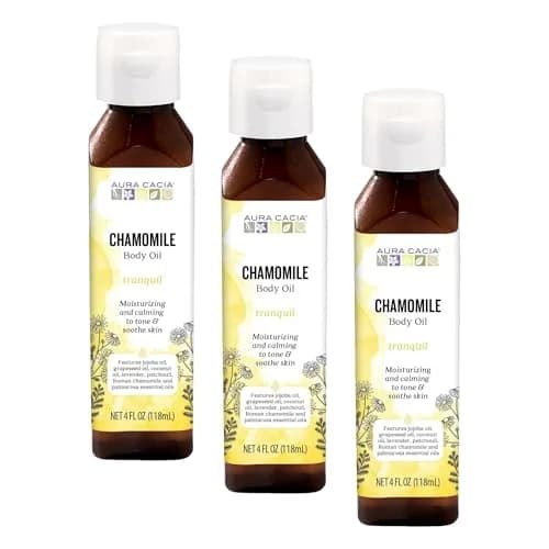 Aura Cacia Tranquil Chamomile Body Oil 360ml (12 Fl Oz) | Aromatherapy for Soothing Moisture thumbnail 1