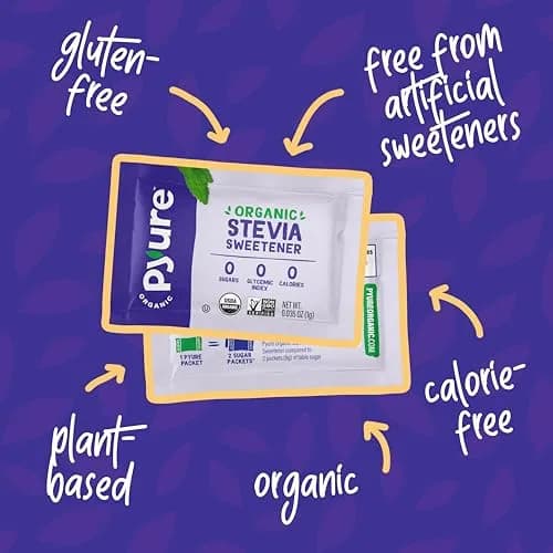 Pyure Organic Stevia Packets | Zero Carb, Zero Sugar, Plant-Based Sweetener | 80 Count thumbnail 4