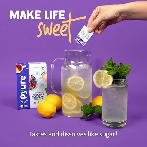 Pyure Organic Stevia Packets | Zero Carb, Zero Sugar, Plant-Based Sweetener | 80 Count thumbnail 3