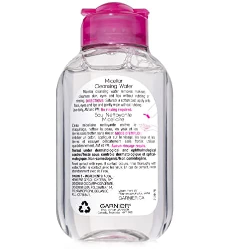 Garnier Micellar Cleansing Water, All-in-1 Makeup Remover & Facial Cleanser, For All Skin Types, 200mL (6.8 Fl Oz) | Dermatologist & Ophthalmologist Tested thumbnail 9
