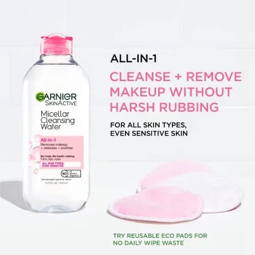 Garnier Micellar Cleansing Water, All-in-1 Makeup Remover & Facial Cleanser, For All Skin Types, 200mL (6.8 Fl Oz) | Dermatologist & Ophthalmologist Tested thumbnail 2
