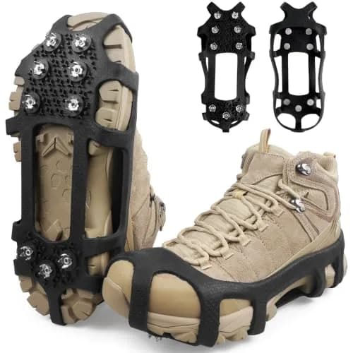 JSHANMEI Ice Cleats for Shoes and Boots Large (7.5-9.5 men/9-11 women) | Non-Slip Traction Spikes thumbnail 1