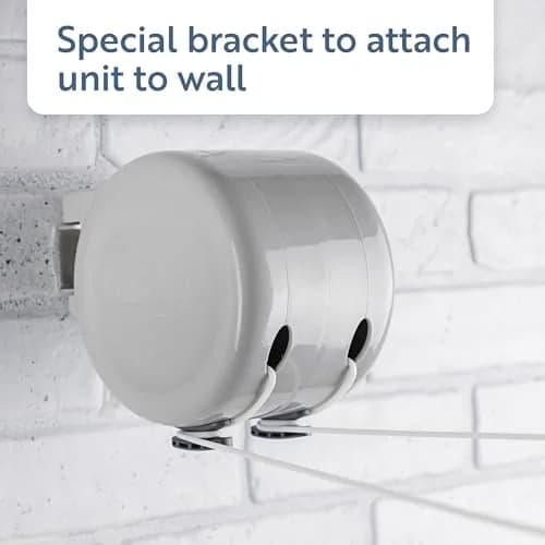 Minky Heavy Duty Retractable Clothesline Dual Line 49 Feet (Pack of 4) | PVC Coated, Space Saving Outdoor Drying thumbnail 2
