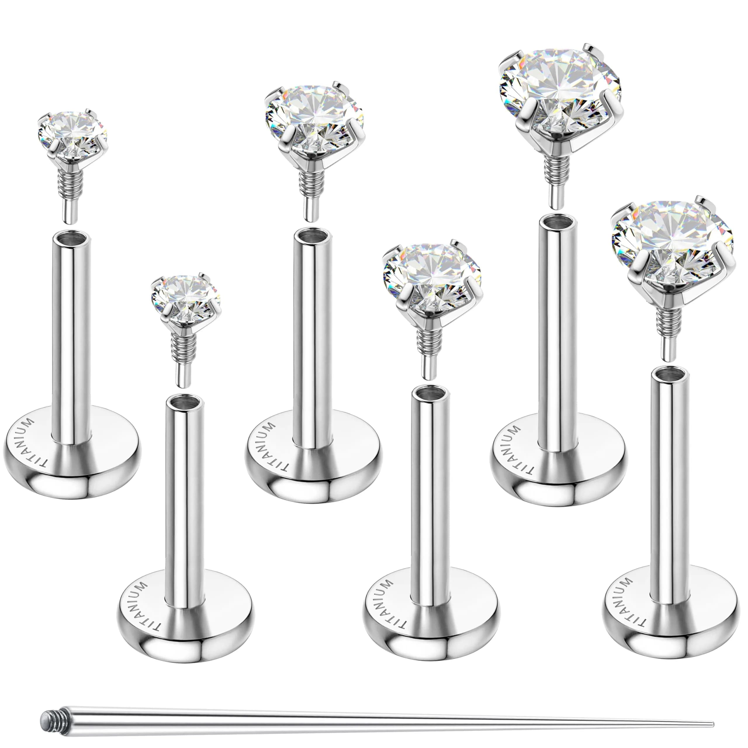 GEMQUEEN G23 Titanium Flat Back Earrings Hypoallergenic 16G | Versatile, Durable & Comfortable - main product image