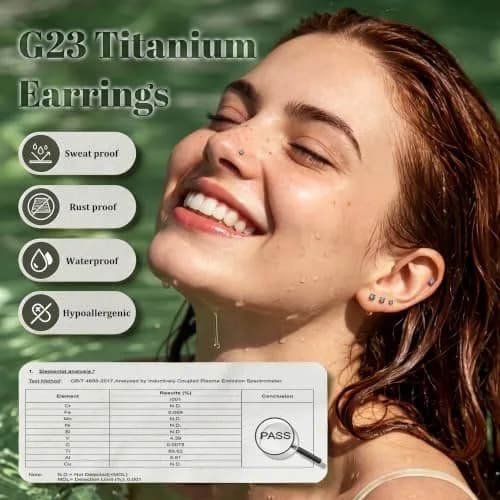 GEMQUEEN G23 Titanium Flat Back Earrings 16G | Hypoallergenic, Versatile for Men & Women thumbnail 4