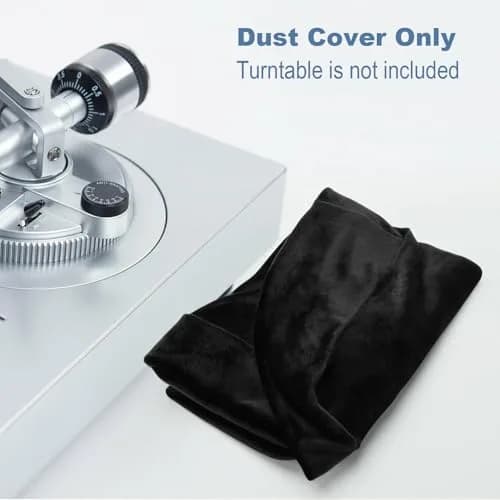 TXEsign Black Stretch Fleece Dust Cover for Audio-Technica AT-LP120XUSB & AT-LP120XBT-USB Turntables | Protects from Dust & Scratches thumbnail 5