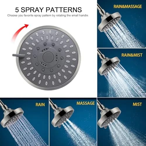 FEELSO Fixed Shower Head with 15-Stage Filter, Nickel Brushed 1.8 GPM | Removes Chlorine & Heavy Metals thumbnail 4