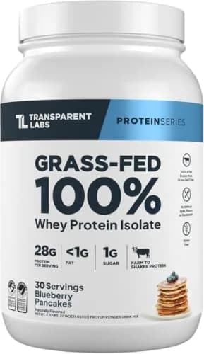 Transparent Labs Grass-Fed Whey Protein Isolate 1.02 kg (2.25 lb) | 28g Protein Per Serving, Blueberry Pancakes Flavor thumbnail 1