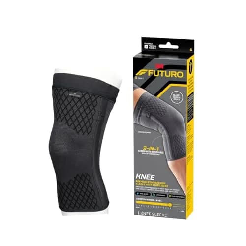 FUTURO Premium Compression Knee Sleeve with Stabilizers, Small 9.5cm (3.7in) | Medical Grade Support thumbnail 1