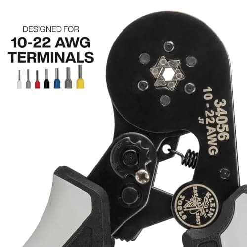 Klein Tools 34061 Ferrule Crimping Tool Set with Hex Crimper | Precision Ratcheting Hand Tool for Electrical Work thumbnail 2