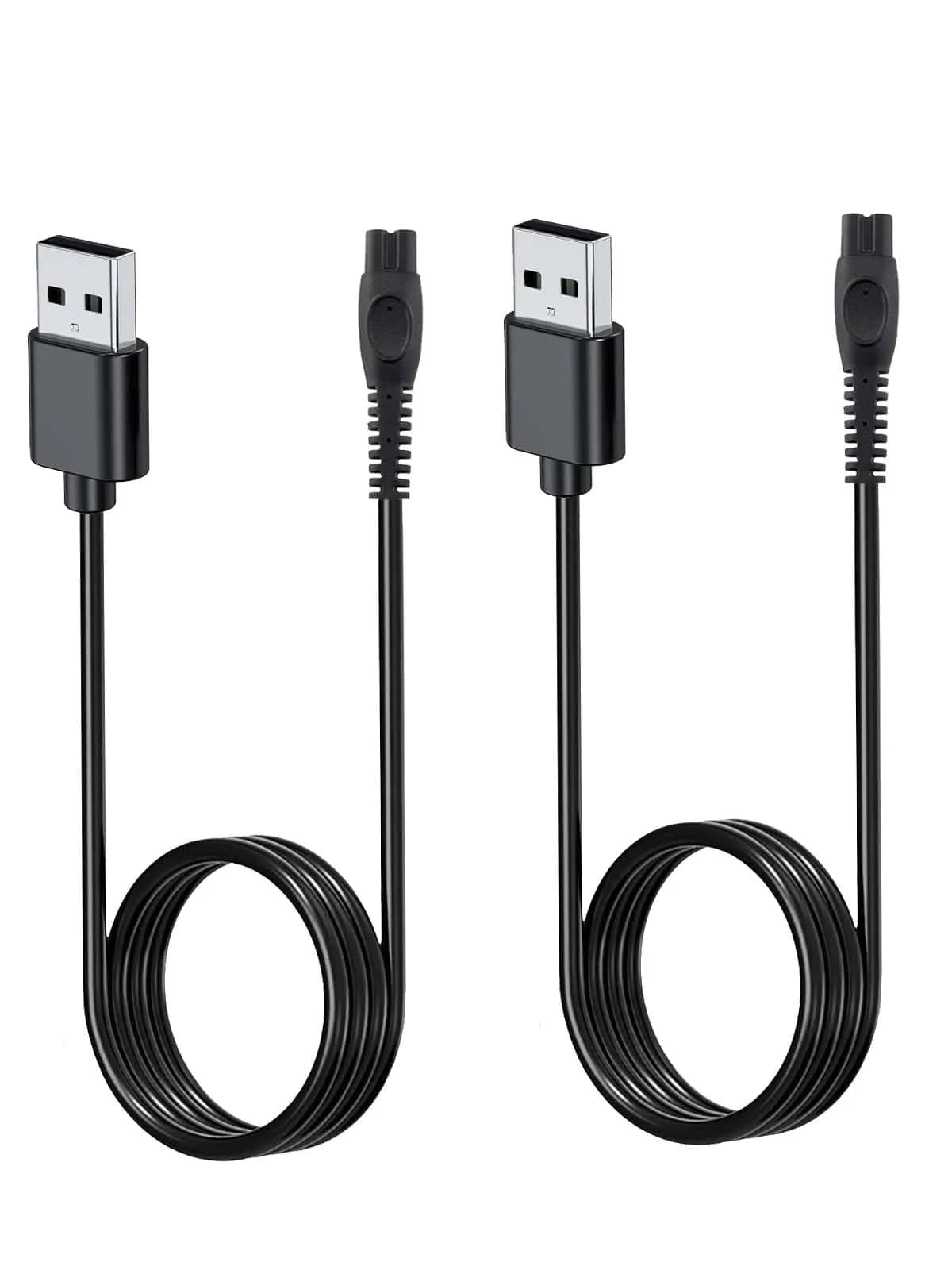NOUKAJU 2pack USB Charging Cable for Philips Sonicare HX3826/23 | Durable, Portable & Safe — Black